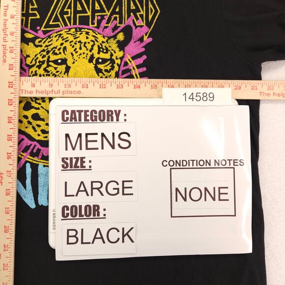 Def Leppard Animal Crew Neck Graphic Band T Shirt Adult Mens Size L Black - Picture 7 of 9